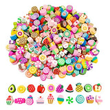 200pcs Fruit Clay Beads-Mixed Candy Polymer Clay Beads Charms for Bracelet Necklace Jewelry Making (Fruit)