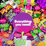 Original Stationery Glow in The Dark Slime Kit for Boys to Make Neon Crunchy Slime, Floam and Jelly Cube Slime, 39 Piece Kit with Lots of Glitter Add in’s, Slime Kit Gifts for Girls 10-12 Years Old