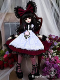 6 PCS Lolita Dress / Outfit Dress Suit 1/4 MSD BJD Dollfie / 100% Custom-made Doll Dress / Wine Red