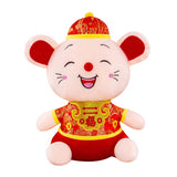 Ruzucoda Plush Happy Rat Mouse Stuffed Animals Toys 2020 Chinese New Year Zodiac Animal Mascot Gifts Red 11 Inches