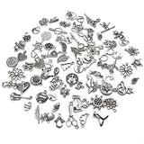 Wholesale 100G(Approx 100PCS) Antique Silver Mixed Charms Pendants DIY for Jewelry Making and