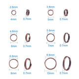 PandaHall Elite 900 Pcs 6 Sizes 4/5/6/7/8/10mm Iron Split Rings Double Loop Jump Ring for DIY Jewelry Making Red Copper