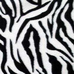 Zebra Soft Fleece Fabric White and Black Animal Print, By The Yard (FB)