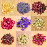 Dried Flowers,Artisan Dried Flower Kit - Candle Making, Soap Making,DIY Soap, Natural Flowers,AAA Food Grade-Lemon,Lavender,Roseleaf,Pink Rose,Red Rose,Jasmine Flower,Rose Petal- 9Bags with Labels