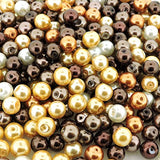 UnCommon Artistry Glass Pearls Mixes (100pcs 8mm) Mocha Latte Mix