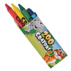 Kicko Zoo Animal Crayon Set - 144 Packs of 4 Crayons - Perfect for School and Office Supplies, Arts and Crafts, DIY Projects, Painting, Color Collection
