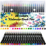 Watercolor Brush Pens Art Markers, Art Supplies 20Pcs Brush Marker Pens Colored Pens Script Paintbrush for Calligraphy with 1 Water Paintbrush Felt Tip Pen
