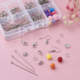 Beadthoven 1 Box DIY Jewely Finding Beads Kits with Round Acrylic Beads, Jewelry Findings Kits