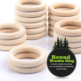 20Pcs Natural Wood Rings, HNYYZL Smooth Unfinished Wooden Ring Wood Circles for Craft, Ring Pendant and Connectors Jewelry Making, 6cm/2.4Inch in Diameter