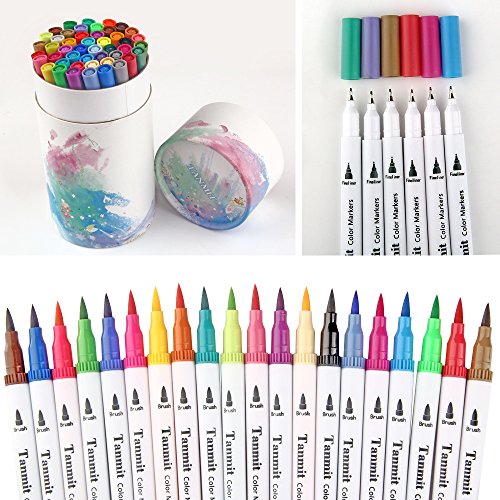 Dual Tip Brush Pens Art Markers by Tanmit 0.4mm Fine Liners 60 Colors for  sale online