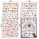 Whaline 1000+ Autumn & Halloween Nail Art Stickers 12 Sheet Fall Leaves Pumpkin Bat Ghost Pattern Nail Decals Self-Adhesive Nail Decoration for Autumn Halloween Party Favors Nail DIY Women Girls