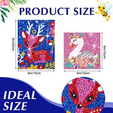 6 Pieces 5D Diamond Painting for Kids Gem Painting by Number Kit Crystal Rhinestone Easy Diamond Dots Painting Art Craft Set for Beginners Home DIY 5D Full Drill (Cute Pattern)