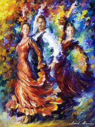 Large Modern Oil Painting On Canvas By Leonid Afremov - Old Tango