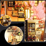 ZQWE Japanese-Style Romantic Assembled House Creative Wooden Hand-Assembled Building Model DIY Wooden Doll House Miniature kit with Dust Cover