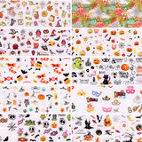 10 Colors Halloween Nail Foil Transfer Sticker, Kissbuty Halloween Nail Art Stickers Tips Wraps Foil Transfer Adhesive Glitters Acrylic DIY Nail Decoration (Halloween Pumpkin Skull)