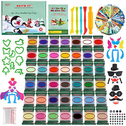 Air Dry Clay 42 Colors, Safe & Non-Toxic Modeling Clay for Kids, Model Magic Clay DIY Starter Kit, with Accessories, Tools and Tutorials, Christmas and Birthday Gifts for Kids Girls Boys Age 3-12.