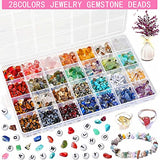 IRmm Ring Making Kit with Crystals, 1950Pcs Jewelry Making Kit with 28 Colors Crystal Gemstone Chip Beads, Letter Beads, Jewelry Wire, Pliers and Other Jewelry Ring Making Supplies