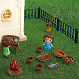 Yalanqisi DIY Dollhouse Kits Homely Miniature Art with Furniture, Horses, Pets, Dolls, and a Series of Units.（180pcs）