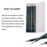 PandaHall Elite 18 Pieces Drawing Pencils 5H, 4H, 3H, 2H, H, HB, B, 2B, 3B, 4B, 5B, 6B,7B, 8B, 9B Graphite Sketching Pencils Set for Adults and Kid Artists