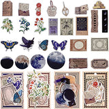 160 Pieces Washi Stickers Set Moon Stickers Vintage Astronomy Stickers Galaxy Moon Planets Decorative Stickers Retro Floral Stickers Butterfly Stickers for DIY Crafts Arts Scrapbook Journal Album