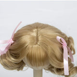 MUZI WIG SD/BJD Doll Wig Hair with Bang Long Roman Curly High Temperature Fiber Tan Color Wigs for 1/3 BJD Dolls