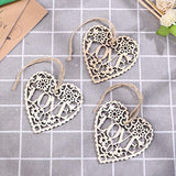 Tinksky Heart Wooden Embellishments Crafts Hanging Ornament for Wedding Valentine's Day gift DIY,