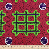 African Print Fabric Cotton Print 44'' wide Sold By The Yard (90150-5)