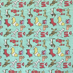 Westminster Aqua Print Fabric Cotton Polyester Broadcloth by The Yard 60" inches Wide