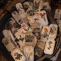 DESEACO Scrapbooking Stickers Labels Vintage Art Journaling Supplies, Botanist Sticker Anthology Decoupage Supplies, Decorative Nature Retro Flower for Planner Bullet Junk Journal Supplies 240Pcs