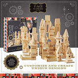 {150 Piece Set} Wooden Castle Building Blocks Set FAO SCHWARZ Toy Solid Pine Wood Block Playset Kit