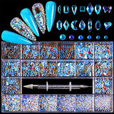 Nail Rhinestones - Professional Nail Crystal Kit, 9000pcs Multi Shapes Glass Crystal AB Rhinestones for Nail Art for Nail Art Supplies Accessories (8)