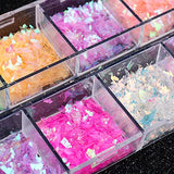 12 Colors Nail Art Glitter Sequins, Irregular Colorful Mermaid Nail Flakes Confetti Sticker Manicure Nail Art Supplies for Face Hand Body Eyes Make-up Decorations, Women Party DIY Beauty Accessories