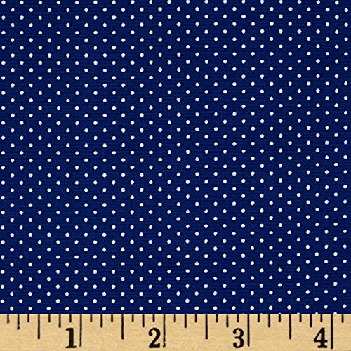 Kaufman Sevenberry Petite Basics Mini Dot Denim Fabric by The Yard