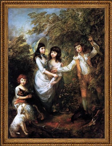 Art Oyster Thomas Gainsborough The Marsham Children - 21.05" x 28.05" Framed Premium Canvas Print