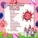 Princess Slime Kit for Girls - Bonus Unicorn Slime and Glow-in-The-Dark Slime Mixing Fun, 12 Colors - Stretchiest Slime Kit, Slime Charms, Crowns, Foam, Glitter, DIY Pink, Clear Slime, Toys for Girls