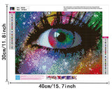 Diamond Art Kits for Adults, Eyes 5D Diamond Painting Kits Paint by Full Drill Diamond Dots Canvas Work for Kids Home Decor 16" x 12" Inch