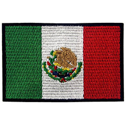 EmbTao Patches Mexico Flag Embroidered Mexican Applique Hook & Loop National Emblem