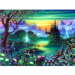 5D Diamond Painting Kits for Adults Fairy Tale Forest Tree Full Drill,DIY Round Rhinestone Embroidery Mosaic Art Kit for Wall Decor - Magic Forest(15.7x11.8in)