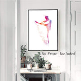 Unframed Ballerina Art Print Elegant Ballet Girls Art Painting, Set of 3（8''x10''） Canvas Dancer Poster Picture for Beautiful Girls or Women Room Decor