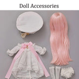 Topmao BJD Dolls Full Set 1/6 Ball Jointed Doll 10 inches SD Resin Handmade Lovely Girl with Unpainted Body Eyes Face Make Up Head Wig Clothes Shoes, Best Birthday Gift with Girls Kids Children (A#)