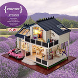 sofulaile Miniature Dollhouse Kit Tools DIY Beginner Provence Modern Style Lighted Exquisite and Beautiful Suitable for Home Decoration, Boy and Girl Gifts