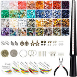 Ring Making Kit wiht Crystal Beads,Ybxjges 1880Pcs 32 Colors Crystal Jewelry Making Kit with Gemstone Chips Beads Jewelry Making Supplies for Bracelet Necklace Earring Jewelry Making