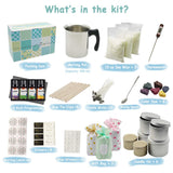 Candle Making Kit Supplies, Soy Wax Making Kit Including Pot, Wicks, Sticker, Tins, Soybean Wax, Spoon & More