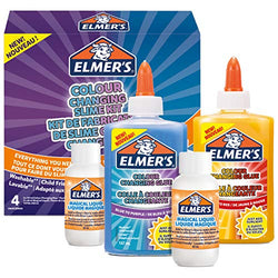 Elmer’s Colour Changing Slime Kit | Slime Supplies Include Colour Changing Glue | with Magical Liquid Slime Activator | Activates with UV Light | 4 Piece Kit