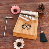 ammoon Kalimba 17 key Thumb Piano Solid Wood Finger Piano with Carry Bag Tuning Hammer AKP-17L