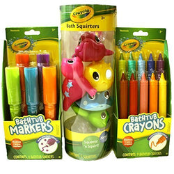 Crayola Bath Time Fun Bundle Including Bathtub Markers, Bathtub Crayons and Bath Squirters