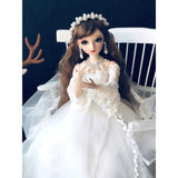 Fashion Design BJD Doll 1/3 SD Doll Full Set 60cm 18 Jointed Bride Dolls Handmade Toy + Clothes + Socks + Shoes + Wig + Makeup,A