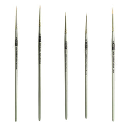 ZEM Brush Golden Taklon Mini Detail Brush Set Liner 20/0, Mini Liners 20/0, 10/0, Details 10/0, 5/0