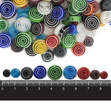 TOAOB 182pcs Mix Glass Beads Screw Round Spacer Loose Bead for DIY Making