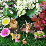 Mood Lab Fairy Garden - Miniature Figurines and Accessories Starter Kit - Hand Painted Fairy Garden Set for Outdoor or House Decor